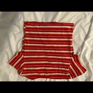 Red, white & yellow crop top